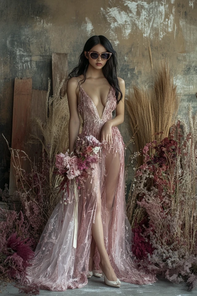 Champagne and Mauve Combinations for Elegant Gowns - photo 6
