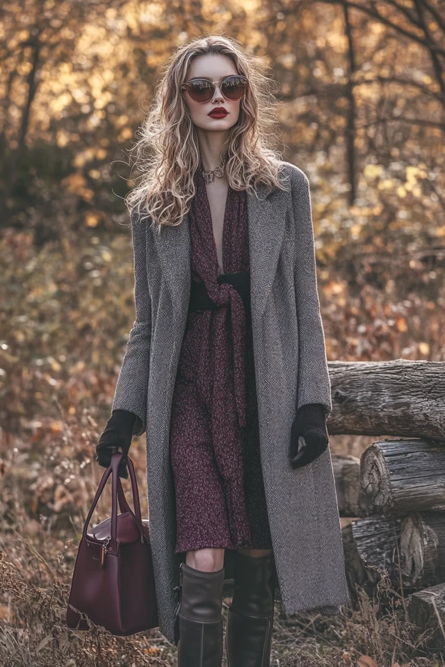Grey and Plum Outfit Ideas for Cozy Fall Dresses - photo 6