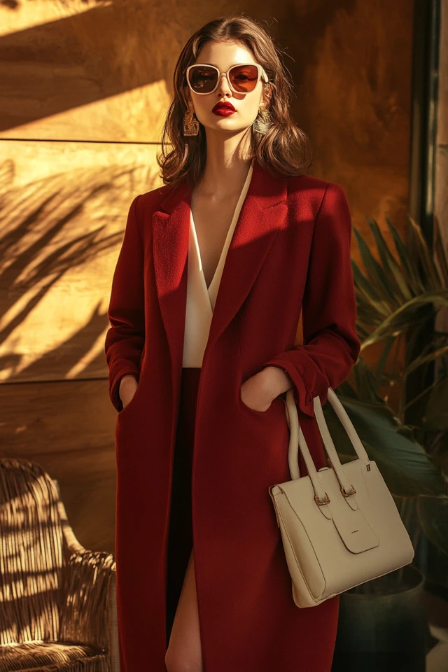 How to Style Deep Wine Red with Cream Accessories - photo 6