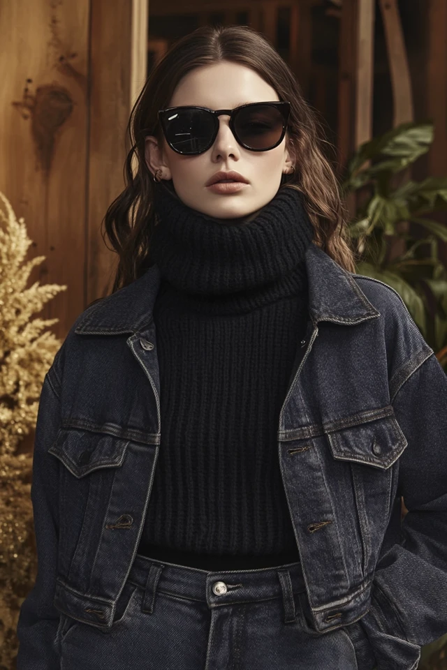 Pairing Soft Cashmere with Rigid Denim Jackets - photo 6
