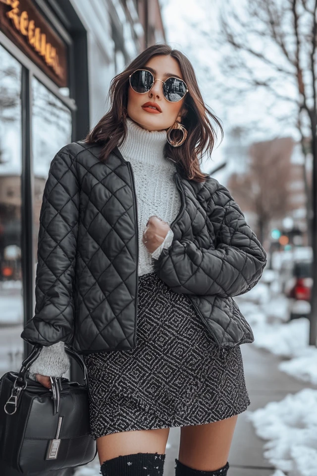Quilted Skirts for Winter Street Style - photo 6