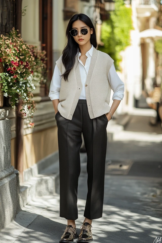 Sleeveless Knit Vests for Layered Spring Outfits - photo 6