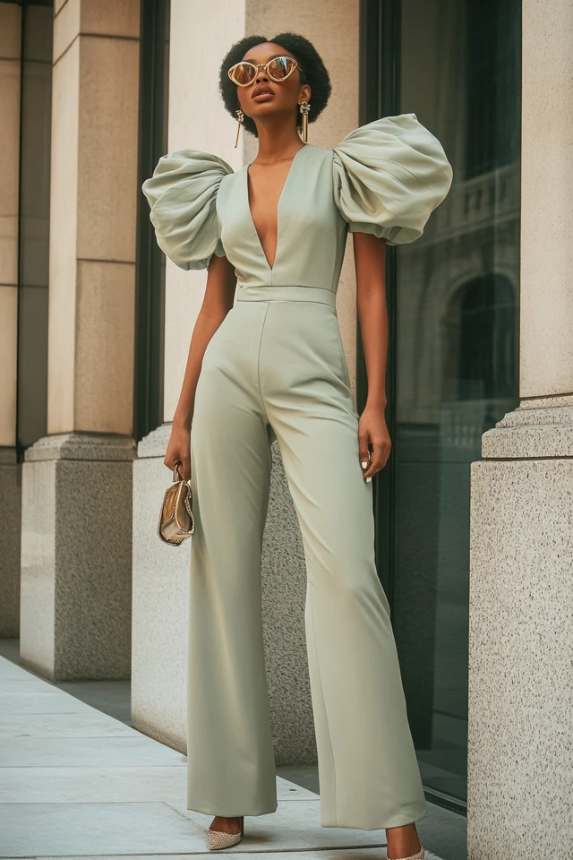 Puff-Sleeve Jumpsuits for Statement Fashion - photo 6