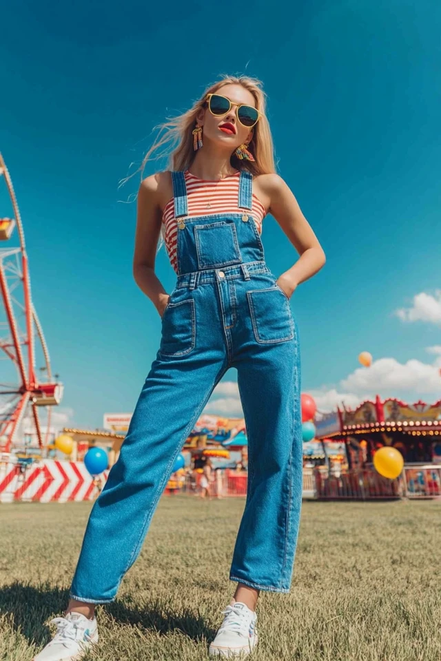 Fun Summer Fair Looks with Denim Overalls - photo 6