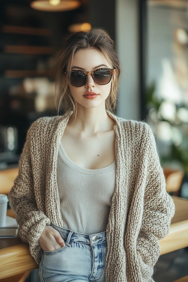Casual Work-from-Café Styles with Knit Cardigans - photo 6