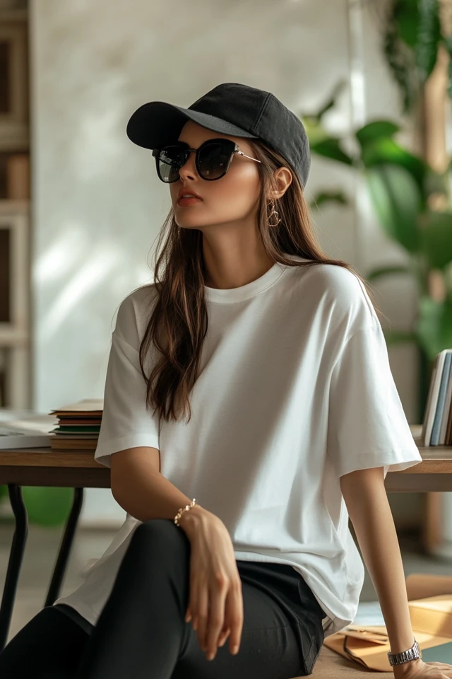 Relaxed Study Session Styles with Oversized Tees - photo 6