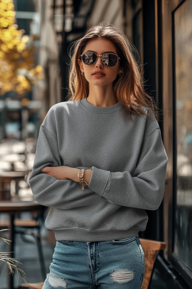 Basic Crew Neck Sweatshirts for Casual Wear - photo 6