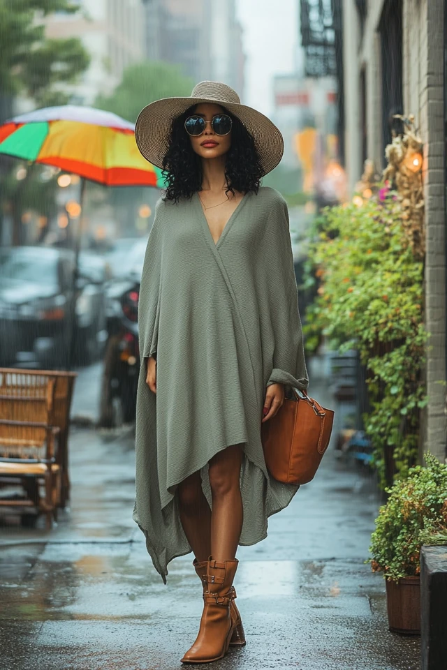Easy-to-Layer Poncho Dresses for Mild Showers - photo 6