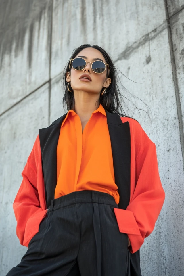 Bright Orange and Deep Charcoal in Eye-Catching Looks - photo 6