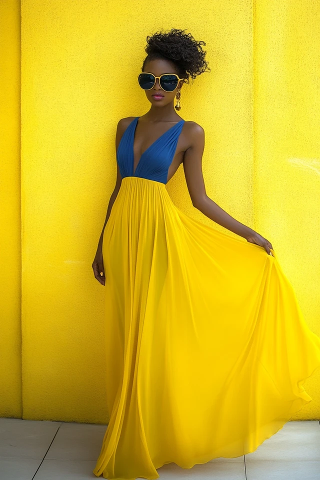 Royal Blue and Soft Yellow Palettes for Elegant Dresses - photo 6
