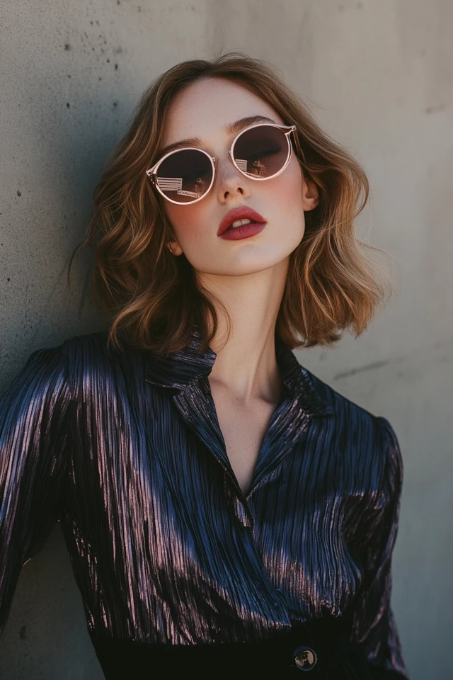 Navy and Rose Gold Blouses for a Modern Look - photo 6