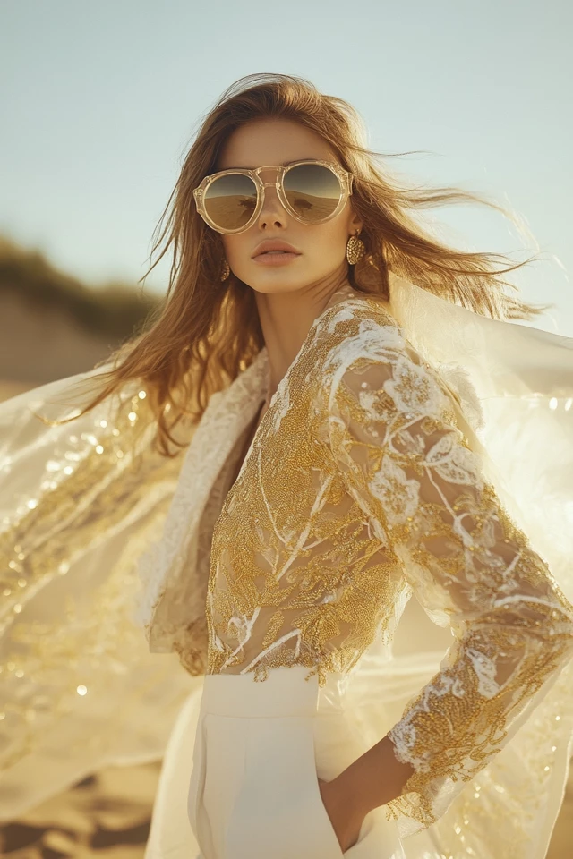 Gold and White Outfits for Beach Weddings: Effortless Elegance by the Sea - photo 6