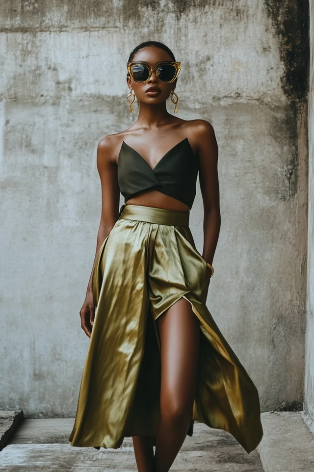 How to Style Olive and Gold in Effortless Midi Skirts - photo 6