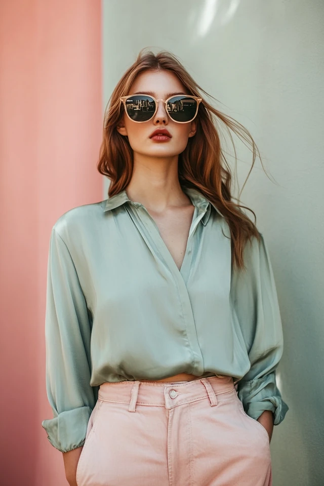 Sage Green and Dusty Pink Combinations for Casual Blouses - photo 6