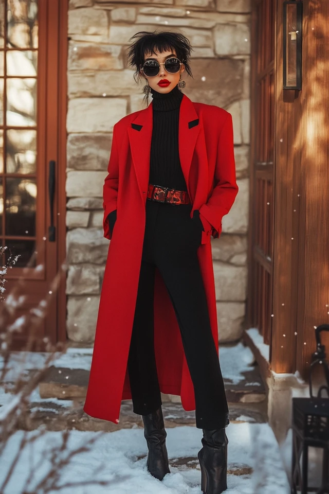 Chic Red and Black Outfits for Winter Soirées - photo 6