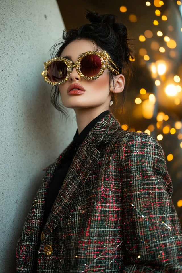 Tweed and Metallics Together for Festive Jackets - photo 6
