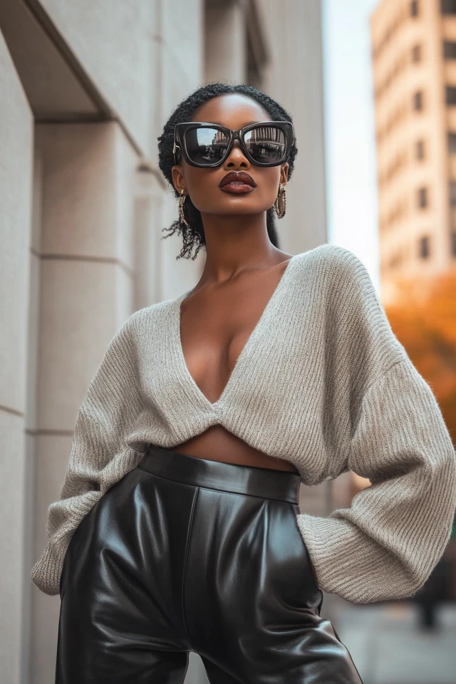 Faux Leather Pants for Sleek Fall Evening Outfits - photo 6