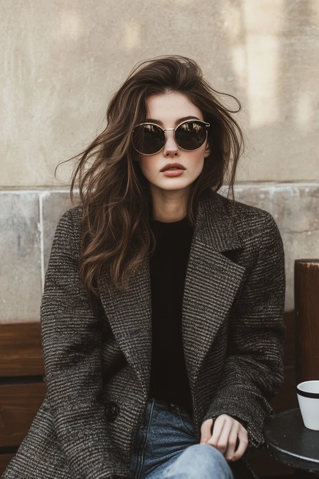 Stylish Coffee Run Attire with Oversized Coats - photo 6