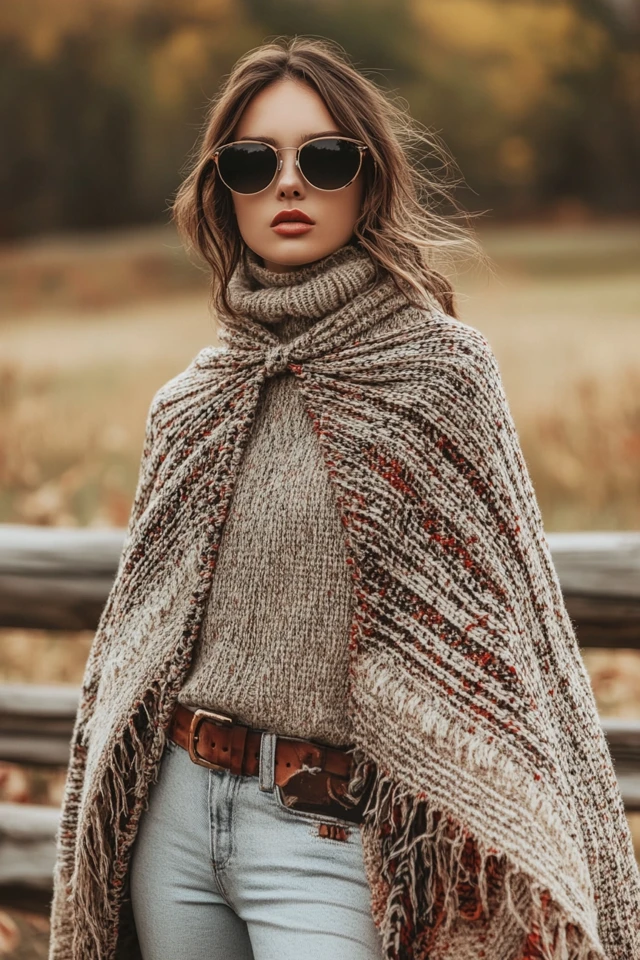 Warm Layered Ponchos for Windy Fall Weather - photo 6