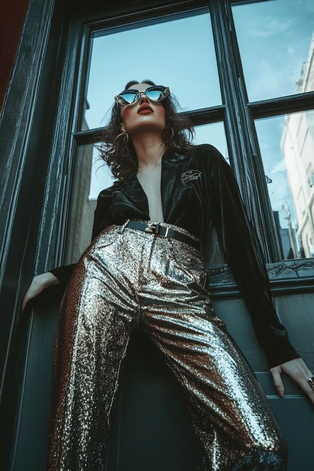 Shiny Metallic Pants for Winter Club Nights: Sparkle, Shine, and Stand Out - photo 6