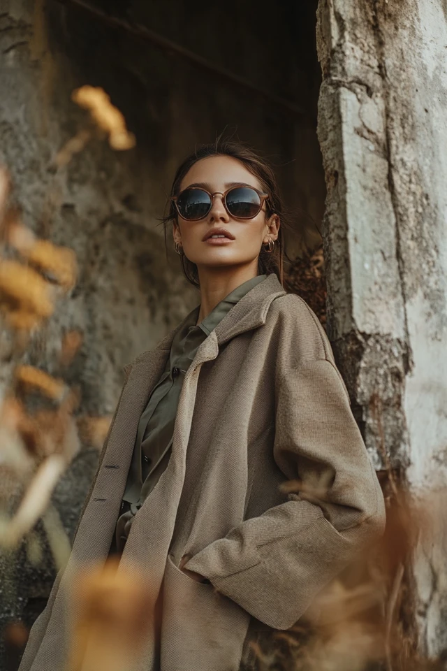 Mixing Earthy Brown and Dusty Blue for Chic Outerwear - photo 6