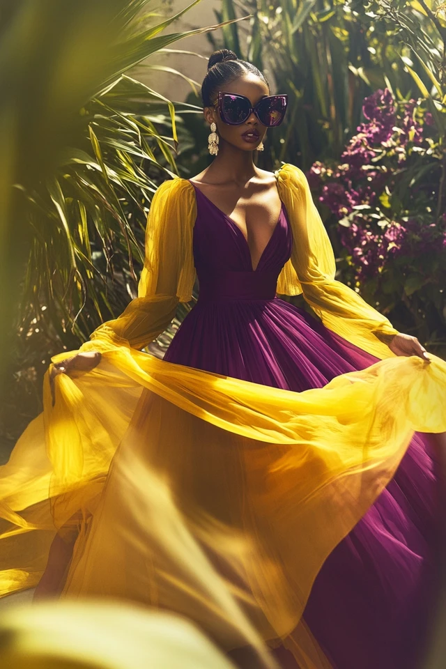 Vibrant Yellow and Plum: Making Bold Statements with Colorful Dresses - photo 6