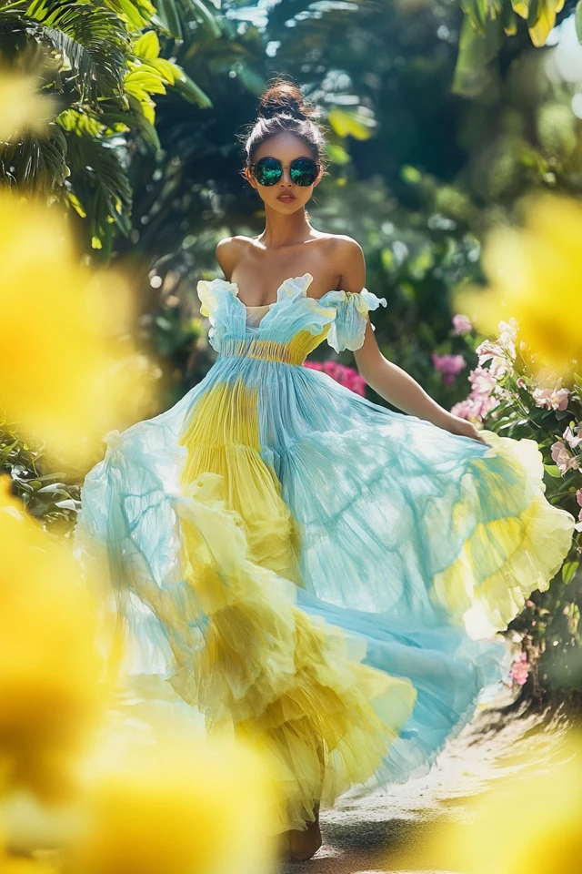 Pastel Blue and Lemon Yellow: Creating Fresh and Eye-Catching Spring Dresses - photo 6