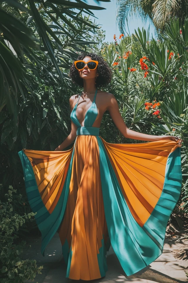 Aqua and Mustard Combinations for Bright Vacation Dresses - photo 6