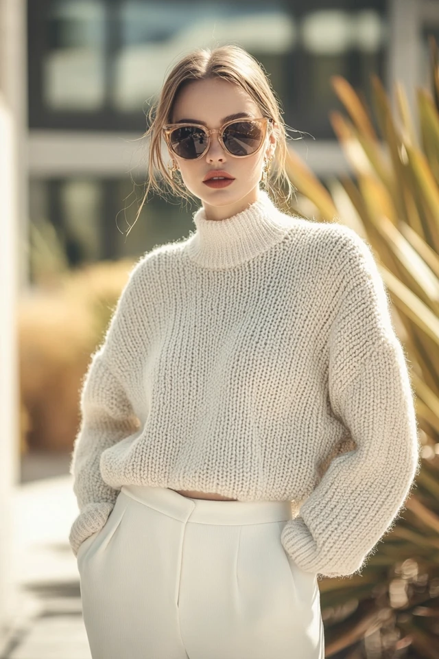 Wide-Leg Pants with Light Sweaters for Spring Comfort: Relaxed, Versatile, and Stylish - photo 6
