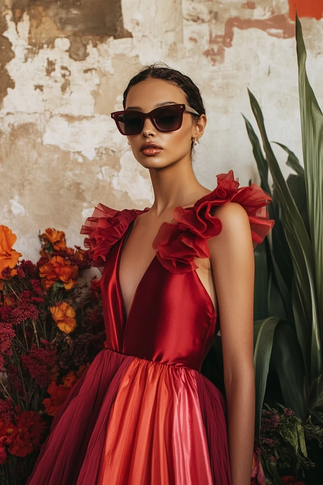 The Best Combinations of Burgundy and Bright Coral for Party Looks - photo 6