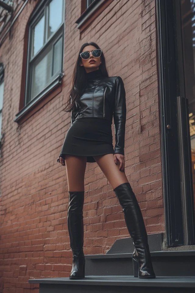 Leather Boots with Mini Skirts for Fall Chic: Bold, Versatile, and Perfectly Seasonal - photo 6