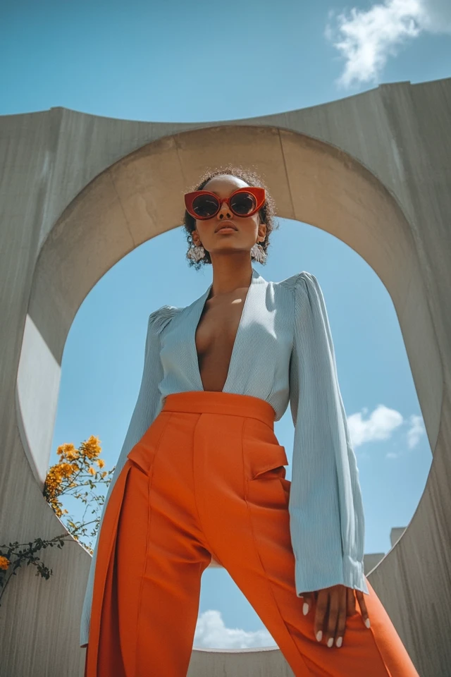 Soft Periwinkle and Rust: Creating Eye-Catching and Balanced Outfits - photo 5