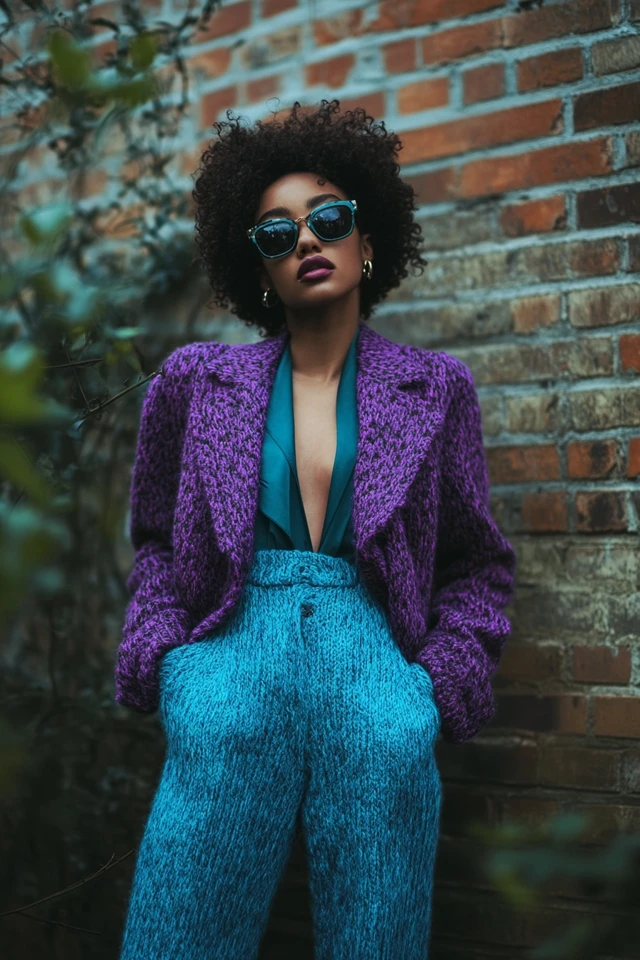 How to Style Aqua and Plum in Trendy Knitwear - photo 6