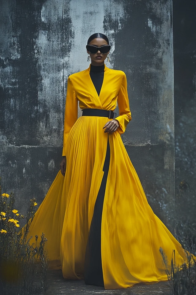 Vibrant Yellow and Charcoal Grey: Styling Bold Evening Dresses That Turn Heads - photo 5