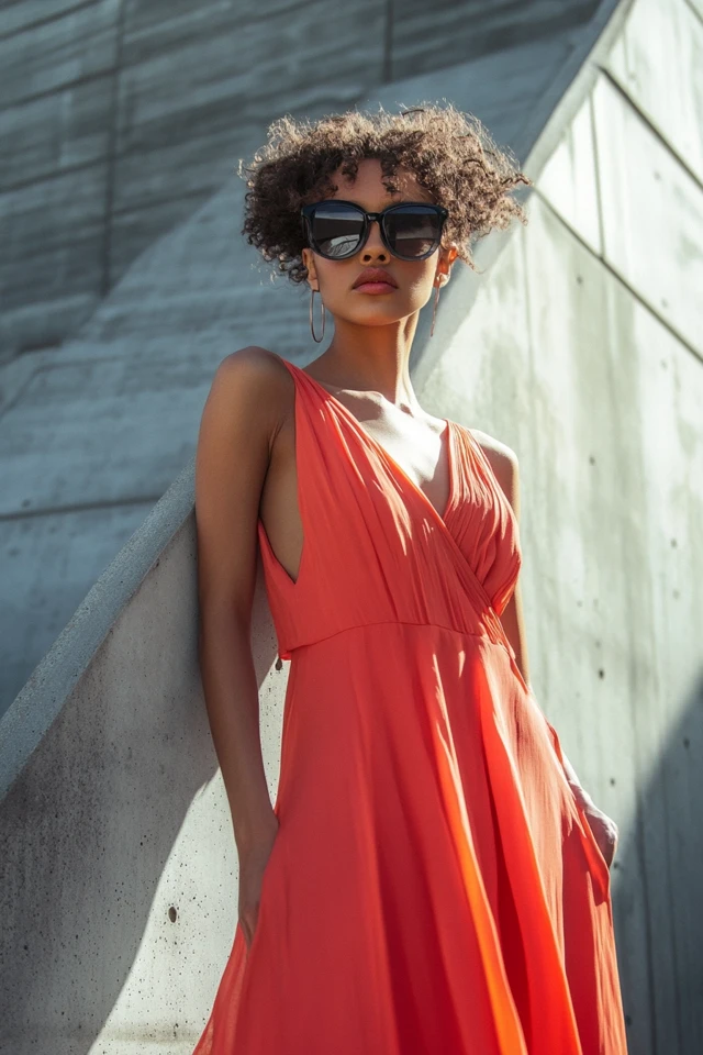 Blending Steel Grey and Vibrant Coral in Power Dresses - photo 6