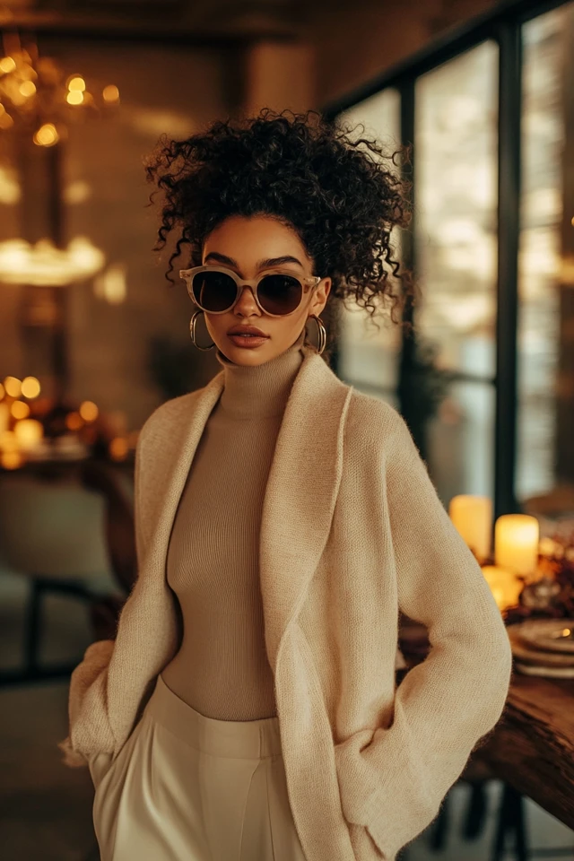 Soft Beige Outfits for Thanksgiving Celebrations: Timeless Elegance and Cozy Charm - photo 3