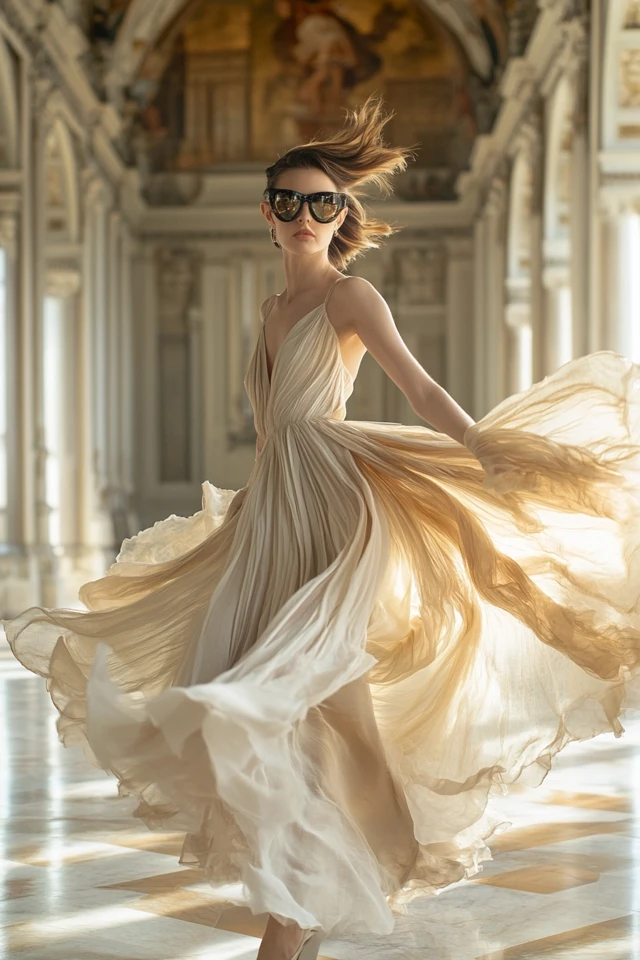 Chiffon and Metallics for Sophisticated Evening Looks: A Perfect Balance of Elegance and Glamour - photo 3