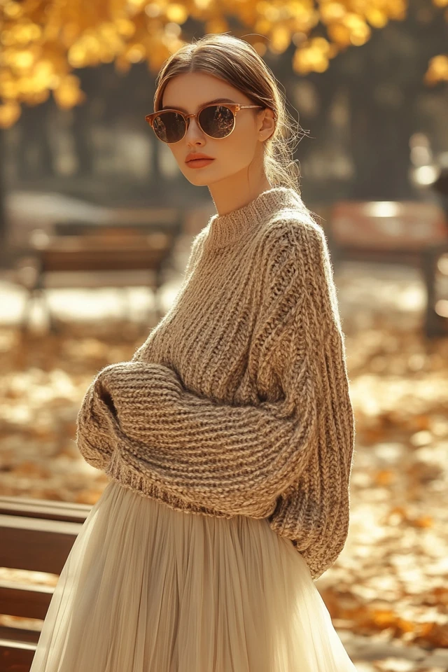 Chunky Knits and Chiffon in Cozy, Stylish Outfits: The Perfect Blend of Comfort and Elegance - photo 3