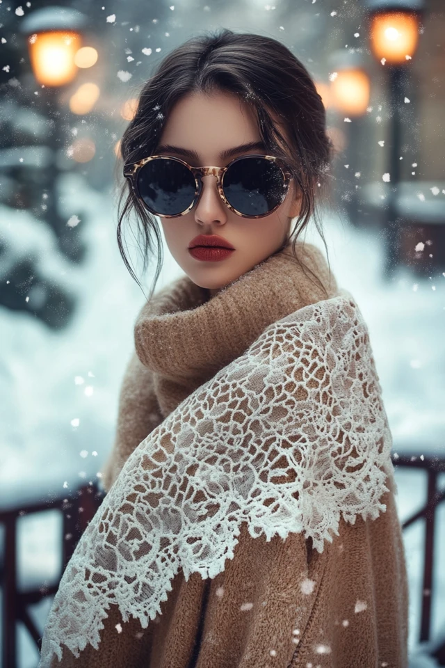 Combining Wool and Lace for Feminine Winter Looks - photo 3