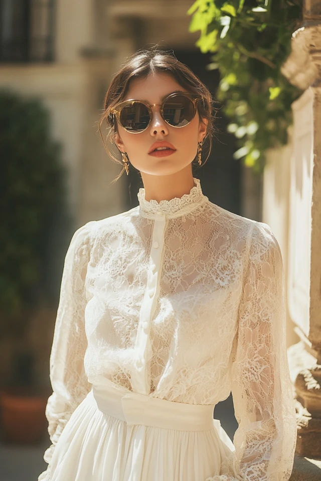 Romantic High-Neck Blouses for Vintage Glam - photo 3