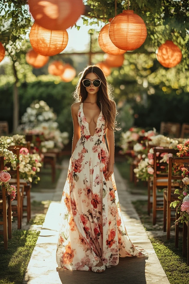 Chic Outdoor Wedding Attire with Floral Maxi Dresses: Graceful Elegance for Every Setting - photo 2
