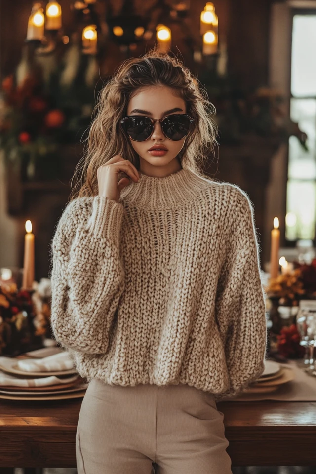 Cozy Thanksgiving Dinner Outfits with Warm Sweaters: Comfort Meets Seasonal Style - photo 3