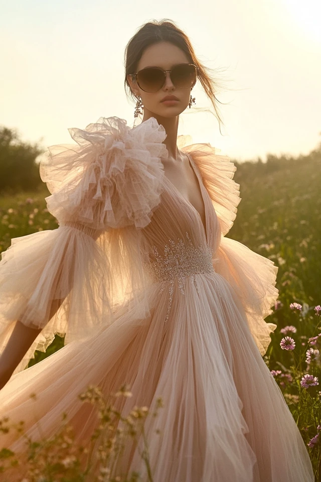 Romantic Engagement Photoshoot Dresses with Flowy Tulle: Dreamy Looks for Timeless Memories - photo 2