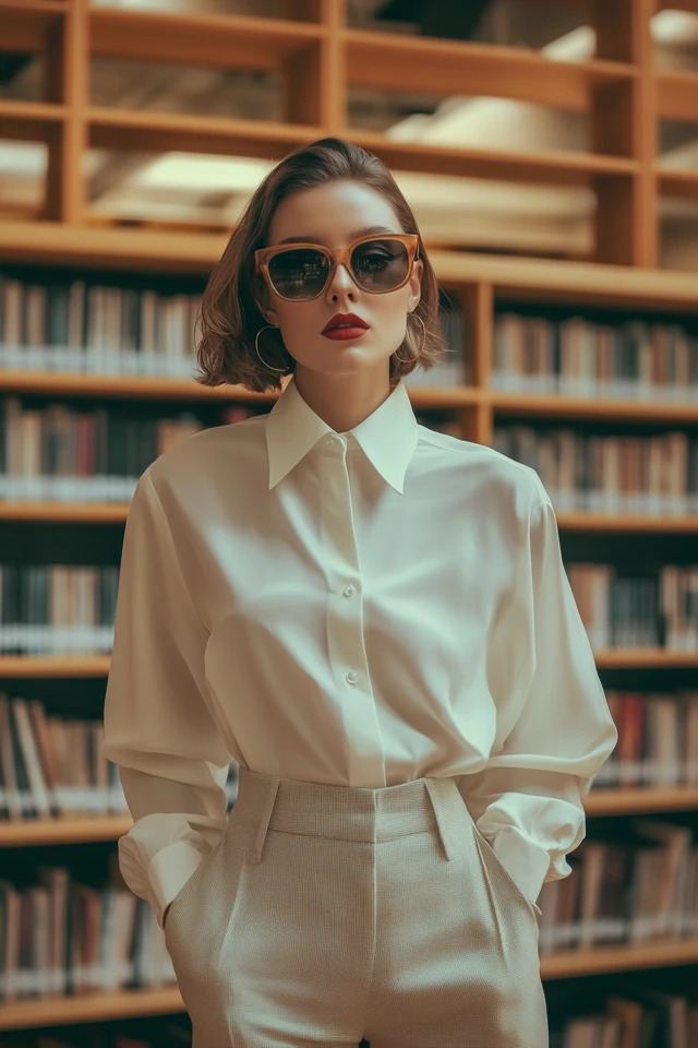 Minimalist Study Group Outfits with Tailored Pants: Effortless Sophistication for Academic Focus - photo 3