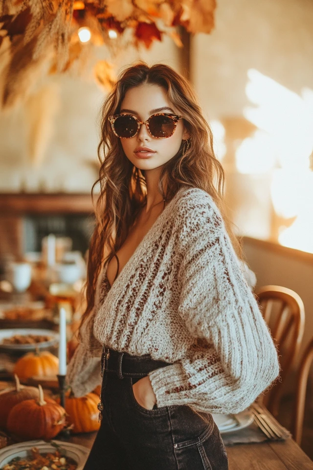 Trendy Friendsgiving Outfits with Festive Sweaters: Cozy Style for Heartwarming Gatherings - photo 3