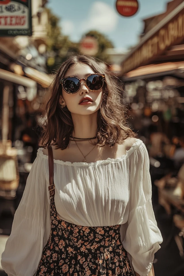Chic Vintage Shopping Outfits with Flowy Midi Skirts: Timeless Elegance for Treasure Hunting - photo 3