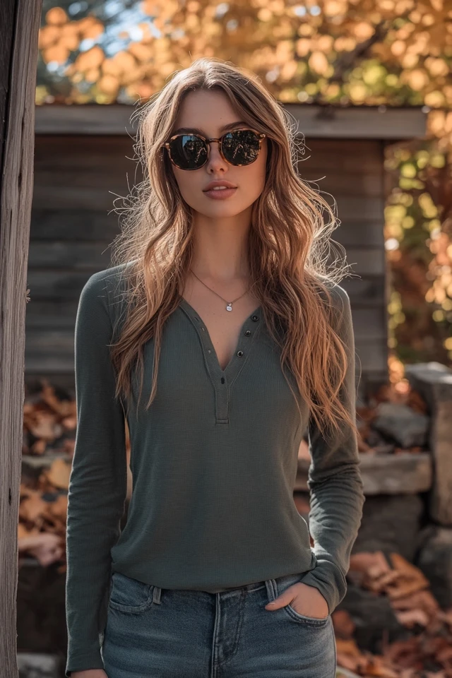Soft Henley Tops for Cool but Comfortable Fall Weather: A Timeless Wardrobe Staple - photo 3