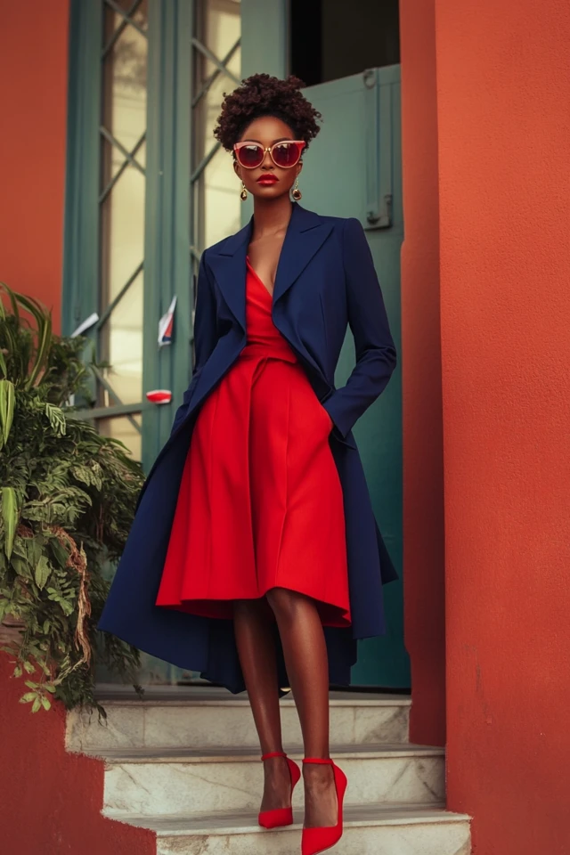 Regal Red and Navy Ensembles for Patriotic Events - photo 3