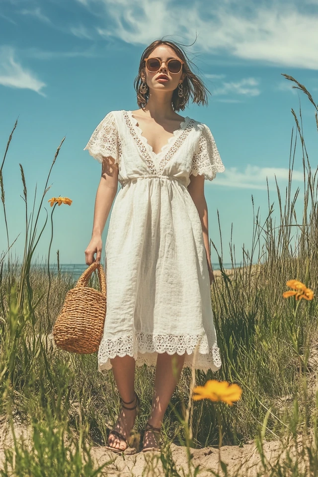 Combining Linen and Eyelet for Breezy Dresses - photo 3