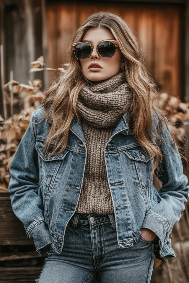 Pairing Soft Cashmere with Rigid Denim Jackets - photo 3